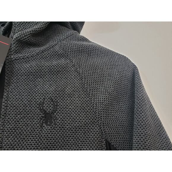 (N5) SPYDER Polar Sweater Mens Size S Pullover Gray Hooded Winter Performance - Picture 4 of 10
